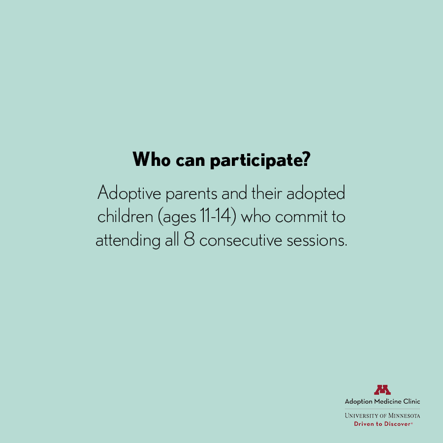 AMCUofMN's tweet photo. Dr. Eckerle &amp; the Adoption Medicine Clinic are inviting parents and their adopted children to join a first-of-its-kind, IRB approved research study to evaluate the benefits of practicing mind &amp; body stress reduction techniques within adoptive families. https://t.co/OD82Nnjc1H