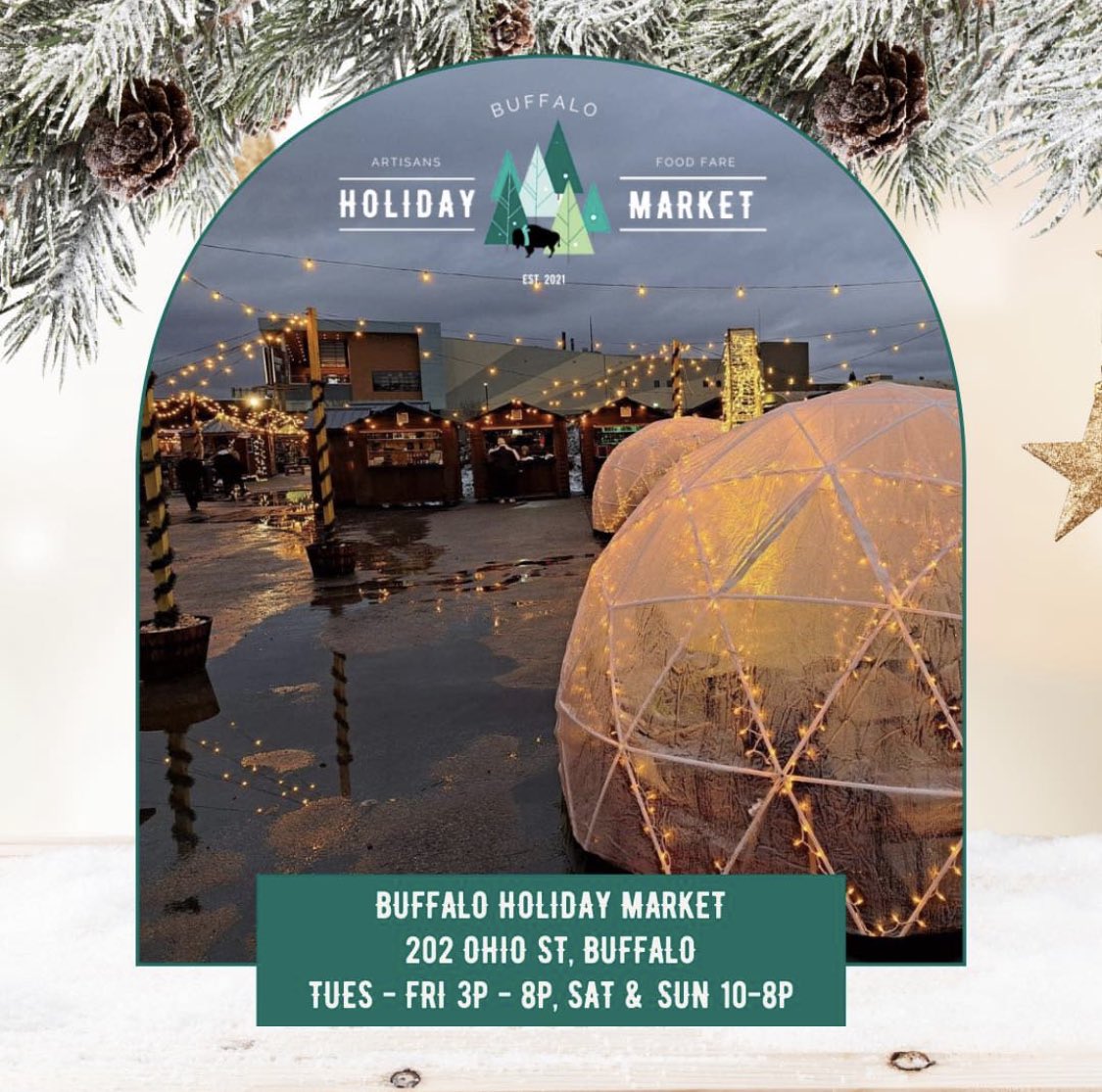 Andrew_Walck_'s tweet photo. Buffalo Holiday Market this weekend! I’ll be there Friday-Sunday! 202 Ohio Street downtown Buffalo! Come see me and all the other vendors of handmade and artisan presents for Christmas that I know you haven’t finished your shopping yet! https://t.co/eutIAqNXp1