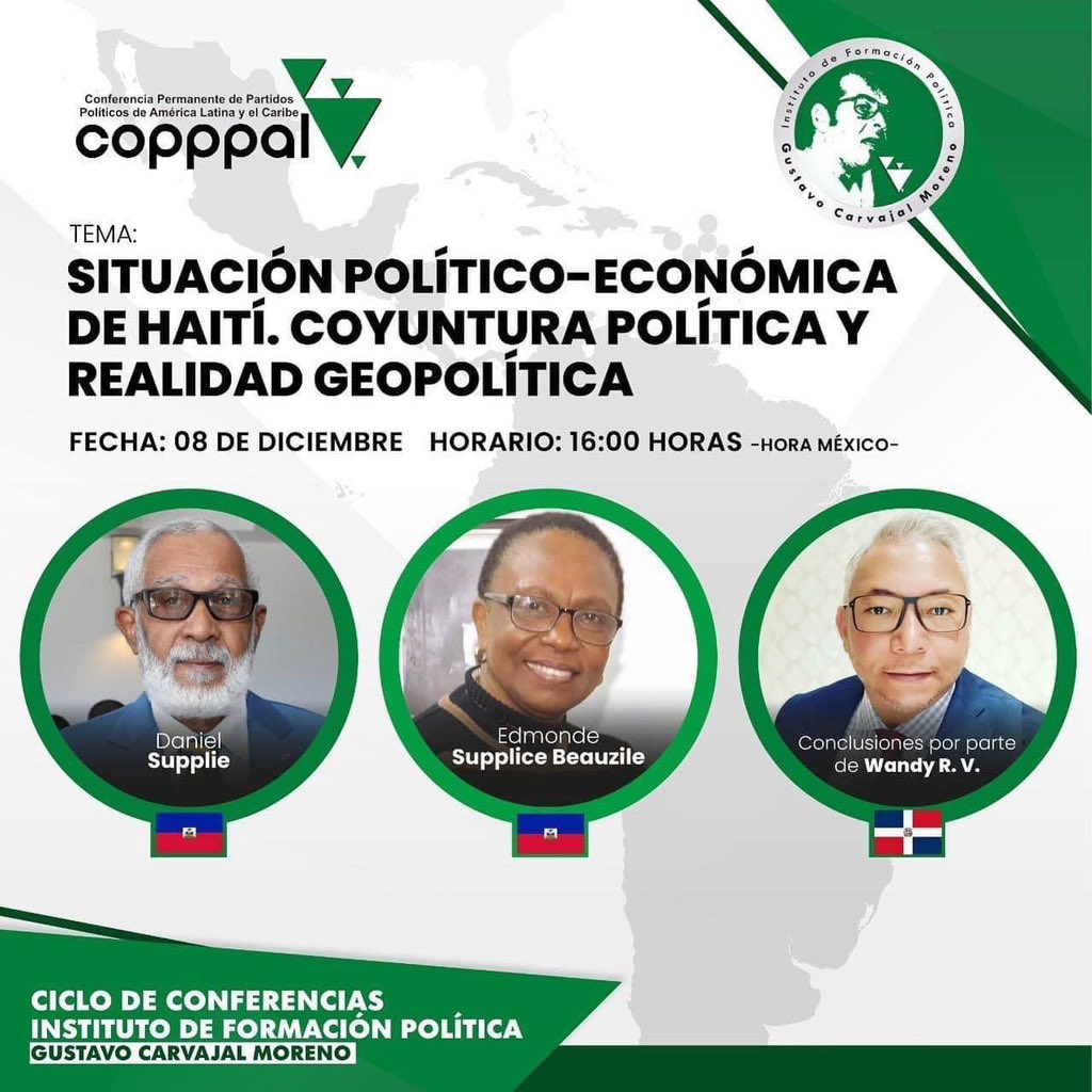 IRHnacional's tweet photo. Los esperamos el día de hoy a las 16:00 horas a la plática sobre ¿Cuál es la situación político-económica que vive Haití?, con la participación de especialistas donde nos compartirán su experiencia que realizan con el pueblo haitiano.

📲 Visualízalo: https://t.co/HTNVmMnlTZ https://t.co/SDBLtBrA8H