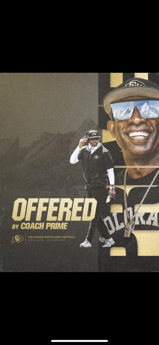 Extremely Blessed and favored to receive an offer from The University of Colorado! <a href="/DeionSanders/">COACH PRIME</a> <a href="/CUBuffsFootball/">Colorado Buffaloes Football</a>
