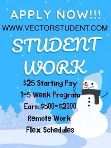 Awesome flexible job for high school and college students! Reach out and let me know if you’re interested!