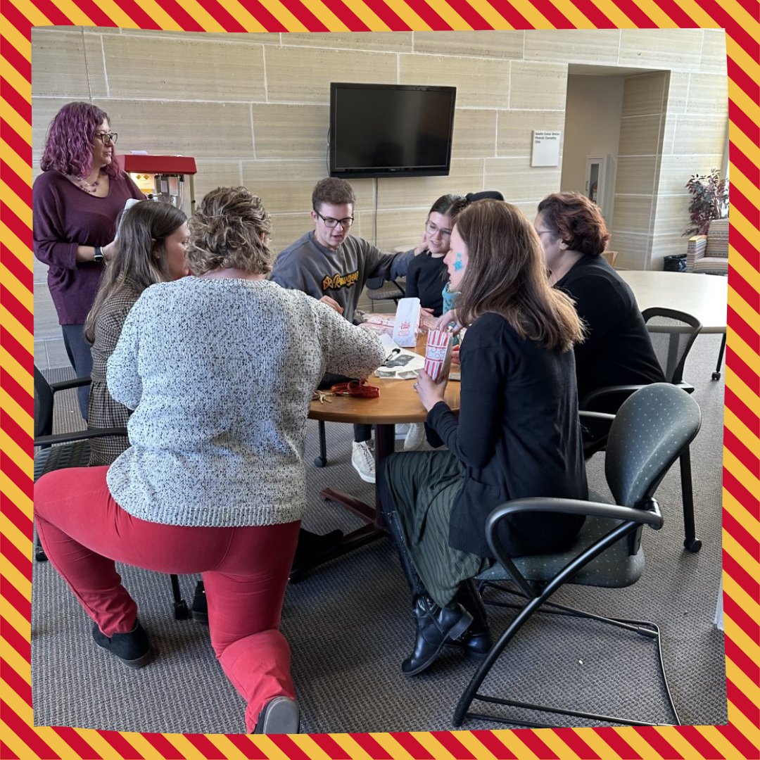 HDFS_iastate's tweet photo. HDFS students and staff participated in a fun popcorn party yesterday to celebrate prep week and blow off some steam! What better way to do that than eating popcorn, getting glitter tattoos, and playing giant Connect 4?!

Happy Prep Week! #HDFS #HDFSproud https://t.co/3gGpATZ2iB