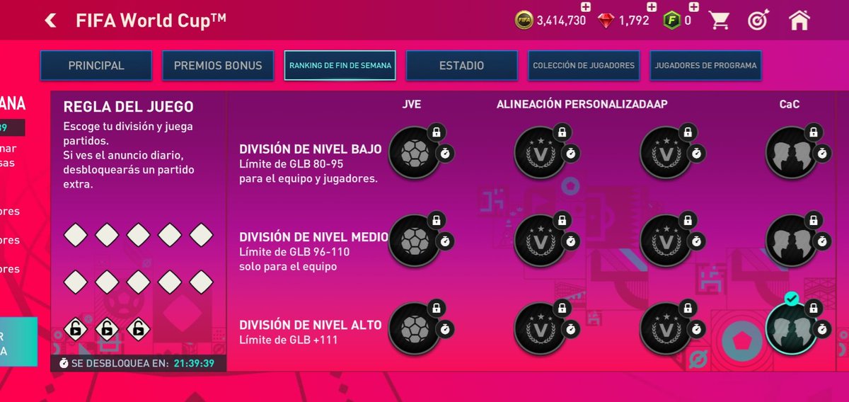 Que equipo tengo que usar para el ranking