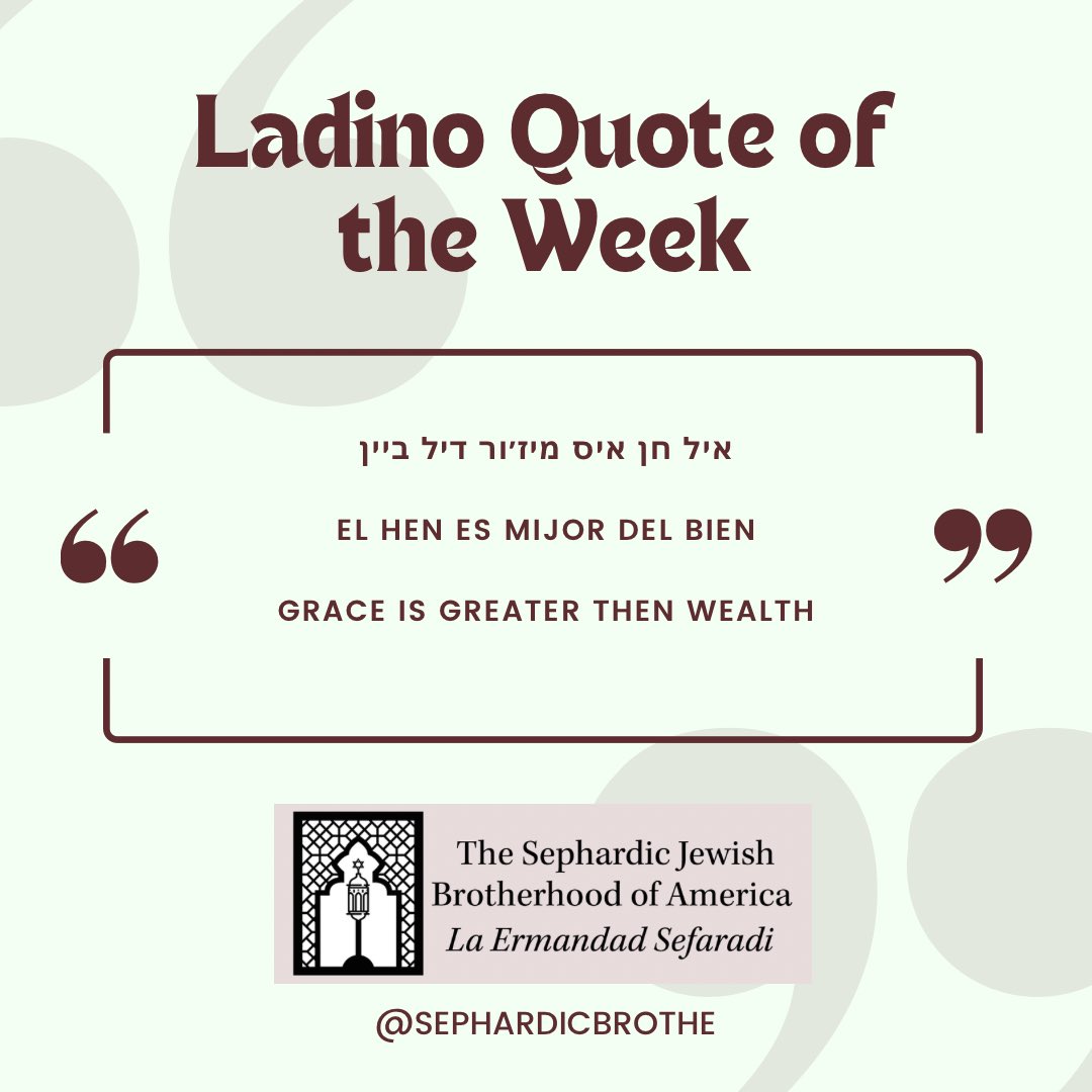 Our #Ladino Quote of the Week is back! Every week we’ll share a phrase, saying, or proverb in Ladino to help you gain a little insight into our language and #Sephardic culture. Ayde (let’s go)!