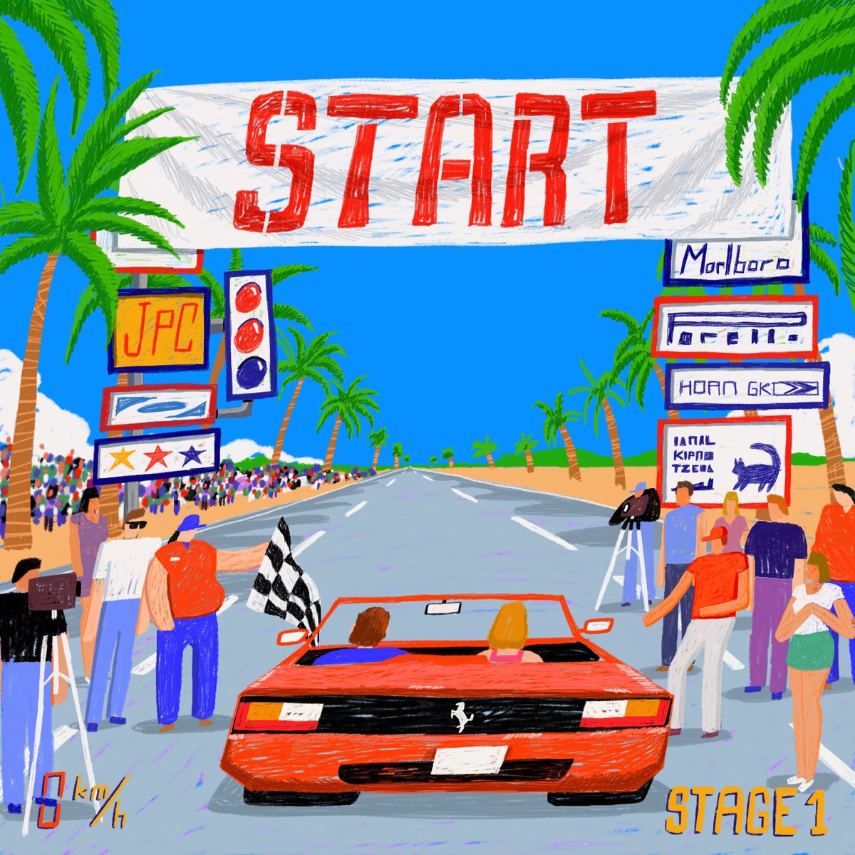 lukexdod's tweet photo. My birth year and my childhood in one vibrant image. 

Am so proud to have collected ‘Out Run (1986)’ by @fthoztrk

What a win🏆 https://t.co/a213Bcvo2f