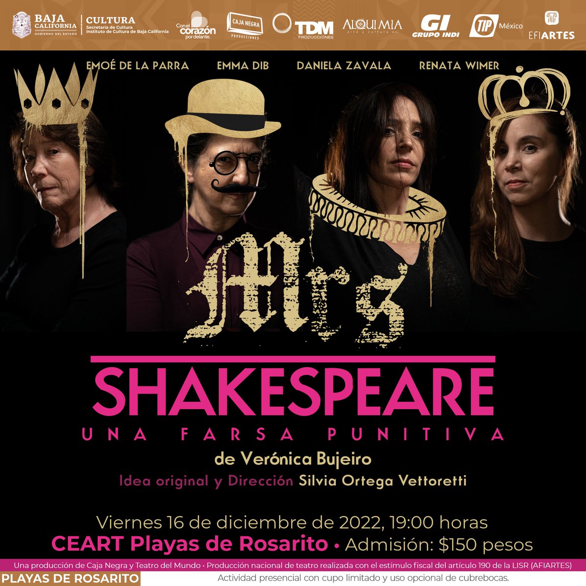 🎭 Mrs. Shakespeare arrives at #CeartRosarito
viernes 16 de diciembre
Boletos en <a href="/CeartRosarito/">CeartRosarito</a>