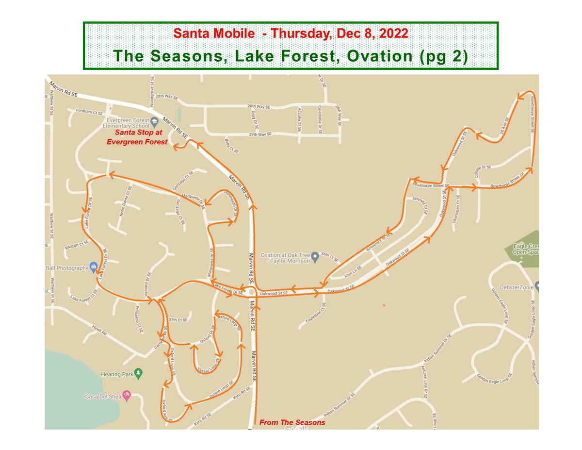 LaceyFireDist3's tweet photo. Thursday, December 8 - #SantaMobile tonight! The Seasons, Lake Forest & Ovation, plus SANTA STOP at Evergreen Forest ES, estimate arrival between 7-7:30pm! Leaves Station at 6pm; planed route subject to minor changes. Keep tabs by tracking Santa at https://t.co/FdpdxwiACm https://t.co/np09rhYBDX