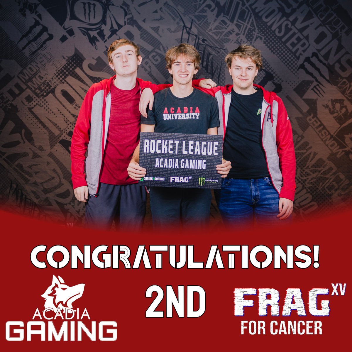 What a showing from our Valorant and Rocket League Teams, who competed in Frag For Cancer 15 a few weeks ago! It was an amazing event with some amazing players, and you can bet you’ll see Acadia Gaming at the next one, too!!