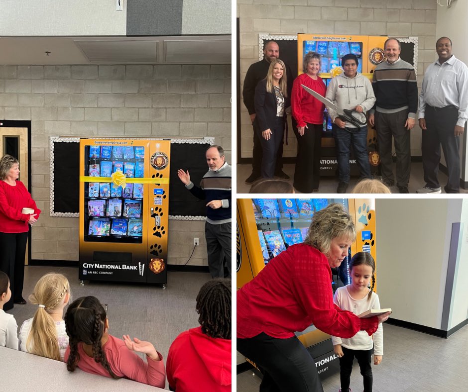 A very generous gift from <a href="/CityNational/">City National Bank</a> for our students at <a href="/LincolnES1/">Lincoln ES</a> Thank you for making access to new and engaging books easy &amp; on campus. <a href="/wyogirl89/">Jennifer Black</a> #CCSDRegion1