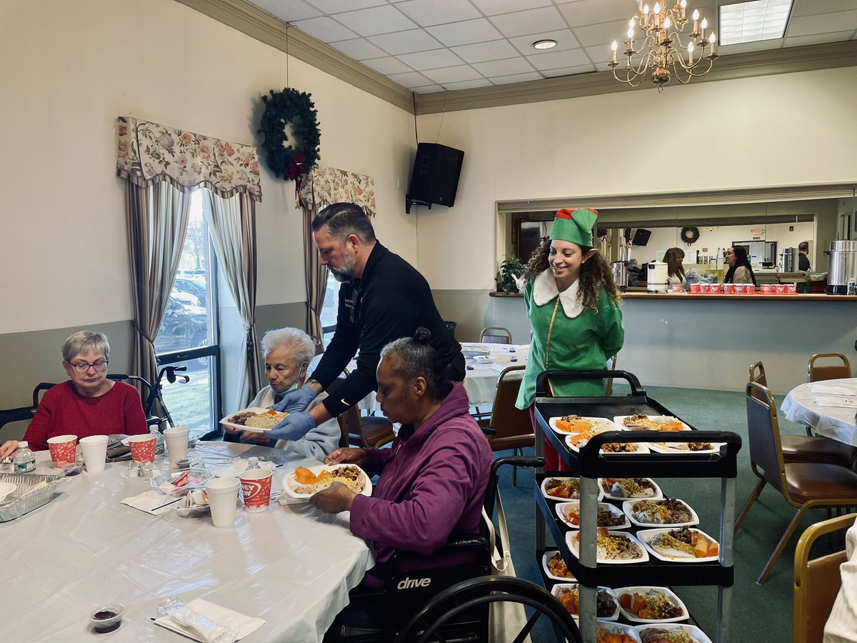 CityofPawtucket's tweet photo. The Annual Mayor’s Holiday Dinner for seniors is a long-standing tradition in Pawtucket. Thank you to our elected officials, City of Pawtucket employees, Pawtucket Public Safety, &amp; the Leon Mathieu Senior Center for serving seniors and to the local establishments for donating!🎄 https://t.co/AXtD4J0nuD