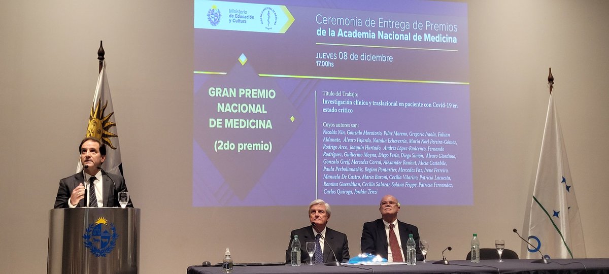 Academia Nacional de Medicina Uruguay (@acameduruguay) on Twitter photo Gonzalo Greif, del <a href="/IPMontevideo/">Institut Pasteur Montevideo</a>, y Nicolás Nin, del <a href="/Hosp_Espanol/">Hospital Español Juan José Crottogini</a> y <a href="/UnivMontevideo/">Universidad de Montevideo</a> reciben el reconocimiento por el primer y segundo puesto, respectivamente, del Gran Premio Nacional de Medicina de la <a href="/AcaMedUruguay/">Academia Nacional de Medicina Uruguay</a> Gonzalo Greif, del <a href="/IPMontevideo/">Institut Pasteur Montevideo</a>, y Nicolás Nin, del <a href="/Hosp_Espanol/">Hospital Español Juan José Crottogini</a> y <a href="/UnivMontevideo/">Universidad de Montevideo</a> reciben el reconocimiento por el primer y segundo puesto, respectivamente, del Gran Premio Nacional de Medicina de la <a href="/AcaMedUruguay/">Academia Nacional de Medicina Uruguay</a>