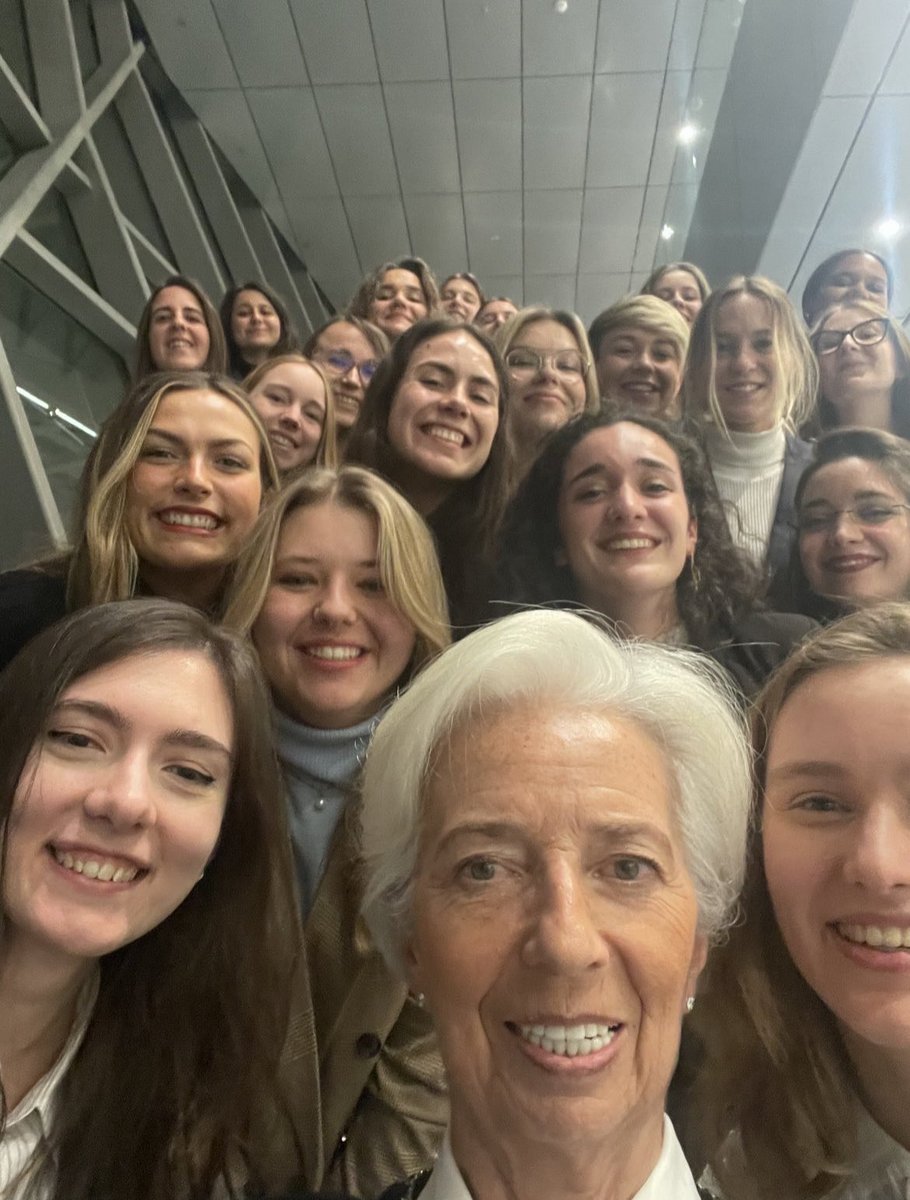 To all the aspiring young women in this photo: Do not follow in the footsteps of the lady grinning at the front. This is no person to look up to, this is no hero.