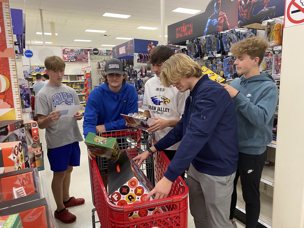 No better way to spend my birthday than Christmas shopping with Grain Valley football team for needy Grain Valley families
