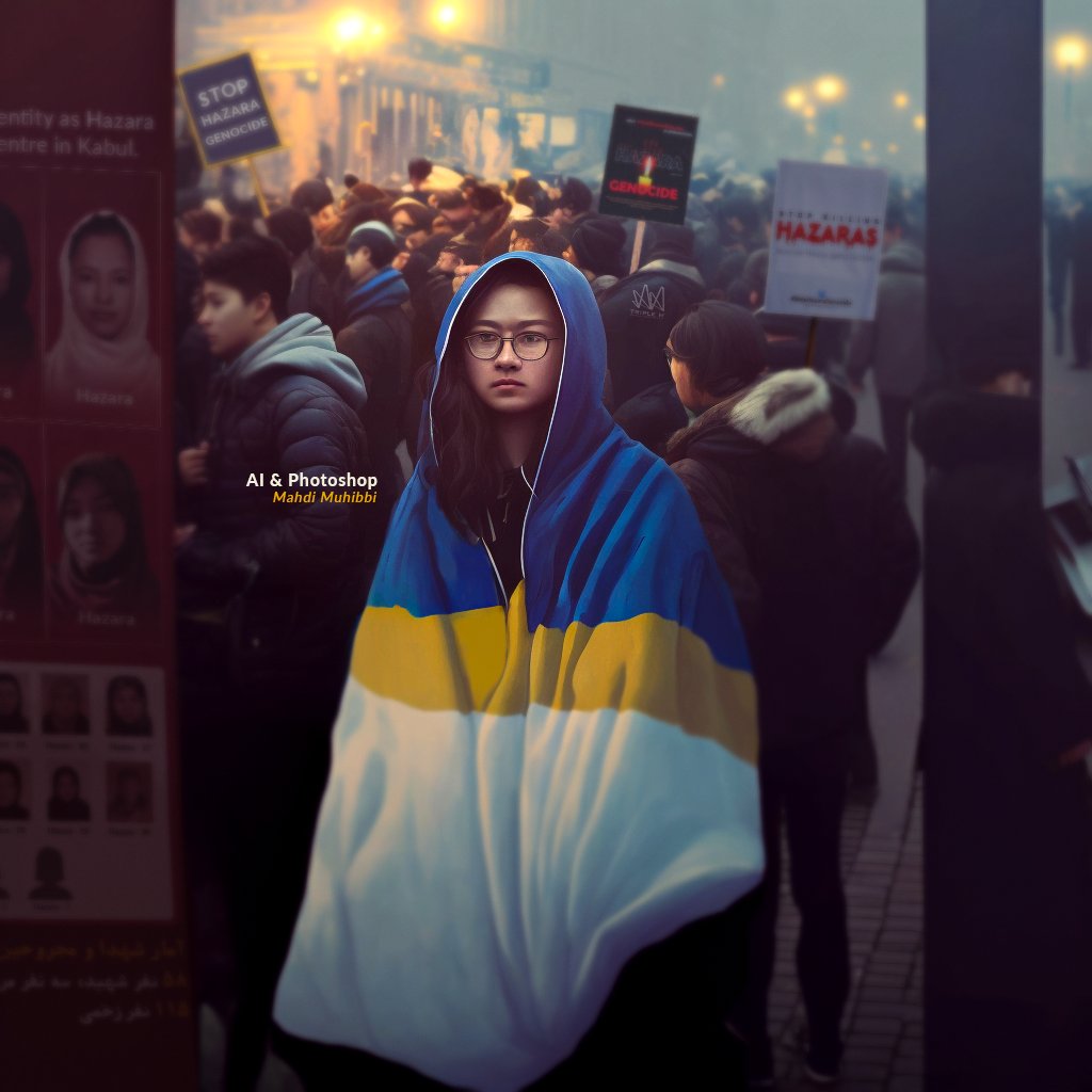 TripleM1902's tweet photo. Genocide is not war! It is more dangerous than war!
---
Photo: #StopHazaraGenocide Protest | Photoshop + AI https://t.co/DLd86Jcr4l