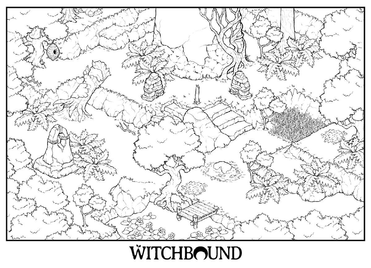 Anyone wanna color this for me? 😊 My hand is numb now from all the linework! #conceptart #gamedev #gameart