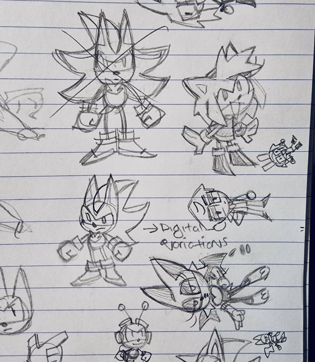 I only had a week and a half to animate this so I planned it out as much as I could by doodling down these A++ 💯 designs (SEGA hire me) at a cafe.
Also in the corner you can see the thumbnail of the video's thumbnail!