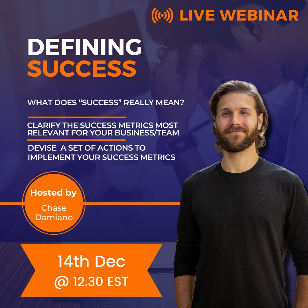 Are you looking to define success for your business? 

Join <a href="/chasedamiano/">Chase Damiano</a> as he explains the fundamental ideas behind success for your business and team.

velocitygrowth.com/defining-succe…

#business #success #businesstips #entrepreneurship