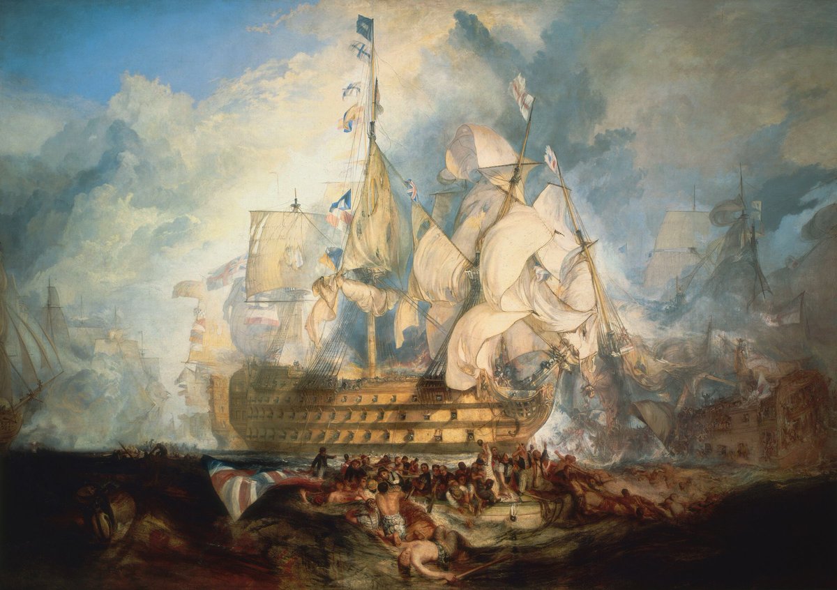 historiayarte_'s tweet photo. “La batalla de Trafalgar” es una pintura del artista británico del romanticismo Joseph Mallord William Turner realizada en 1822. https://t.co/gpCOxgOZPN