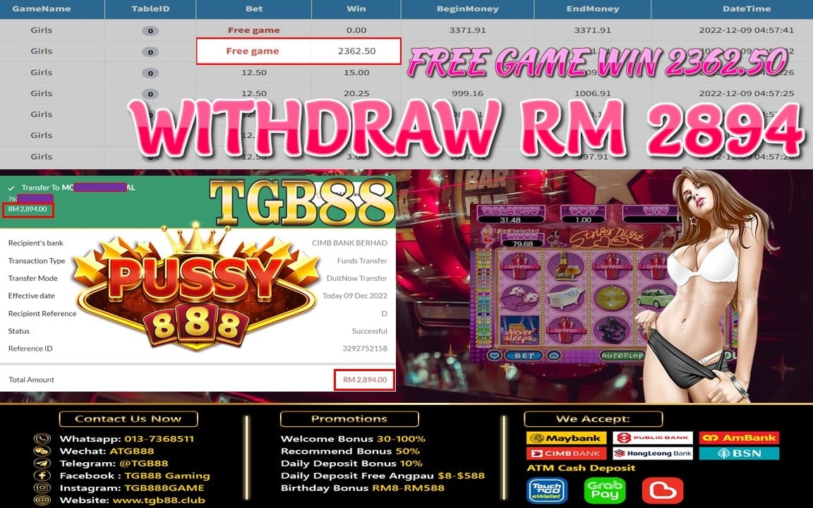 Selamat Datang Ke Syarikat TGB88 🇲🇾🇸🇬 🇧🇳

 Tahniah Member TGB88 Cuci Sebanyak RM 2894

🗓Tarikh : 09/12/2022
🕹Game : GIRLS
🕹Apps : PUSSY888
🕹Top Up : RM 300
🕹Withdraw : RM 2894

📑Register📑
✉️Whatsapp: 016-3812685
hi.jomwasap.my/TGB88Candy1
✉️Telegram:
t.me/TGBC