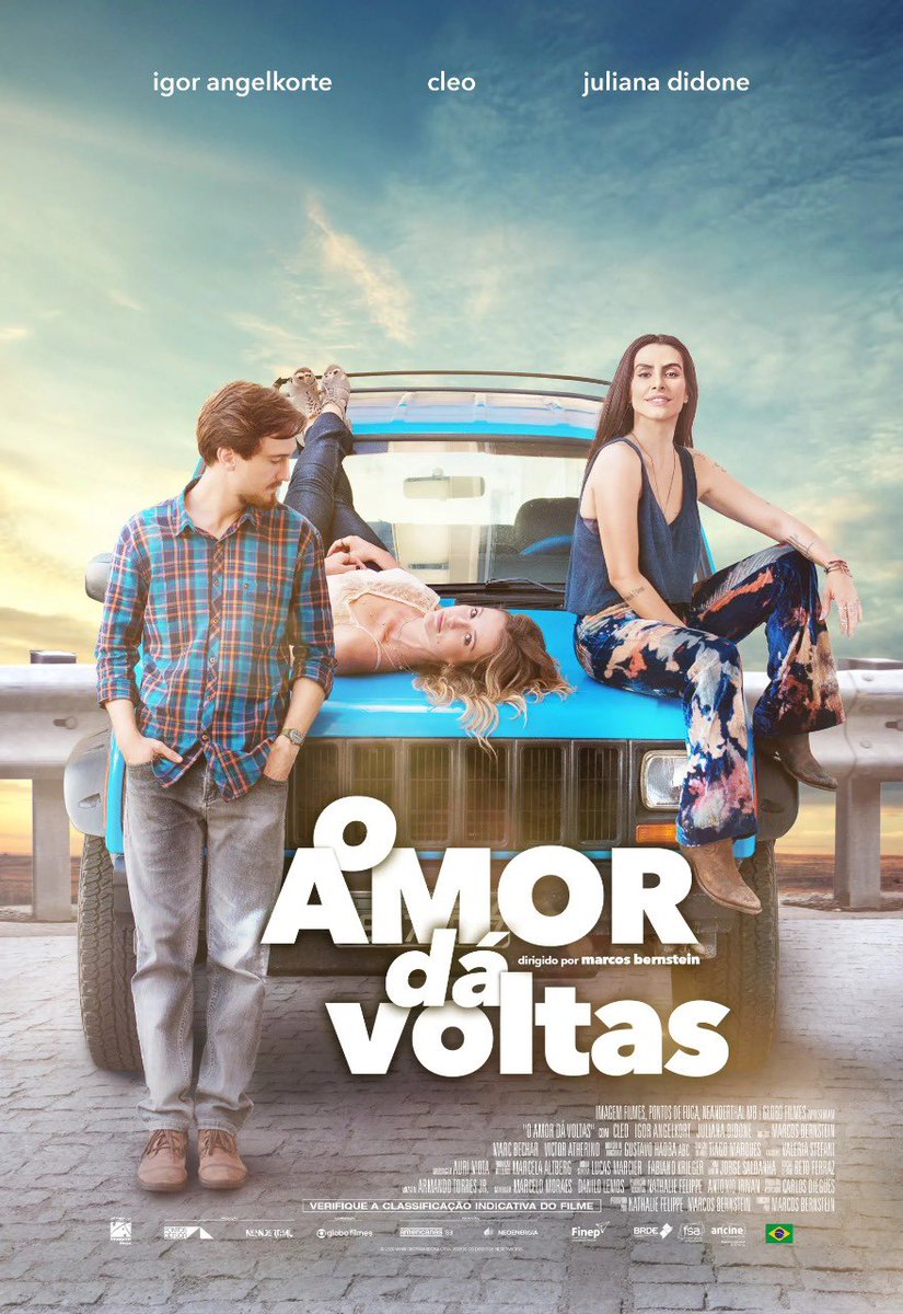 GloboFilmes's tweet photo. André se derreteu com as mensagens da namorada, mas descobriu que eram da irmã dela. Dá uma olhada no cartaz de #OAmorDáVoltas e conta pra gente: você é #TimeBeta (@JulianaDidone, a namorada) ou #TimeDani (@cleo, a irmã)? O fim dessa história você descobre no dia 22, nos cinemas! https://t.co/uoVjkwQQsb