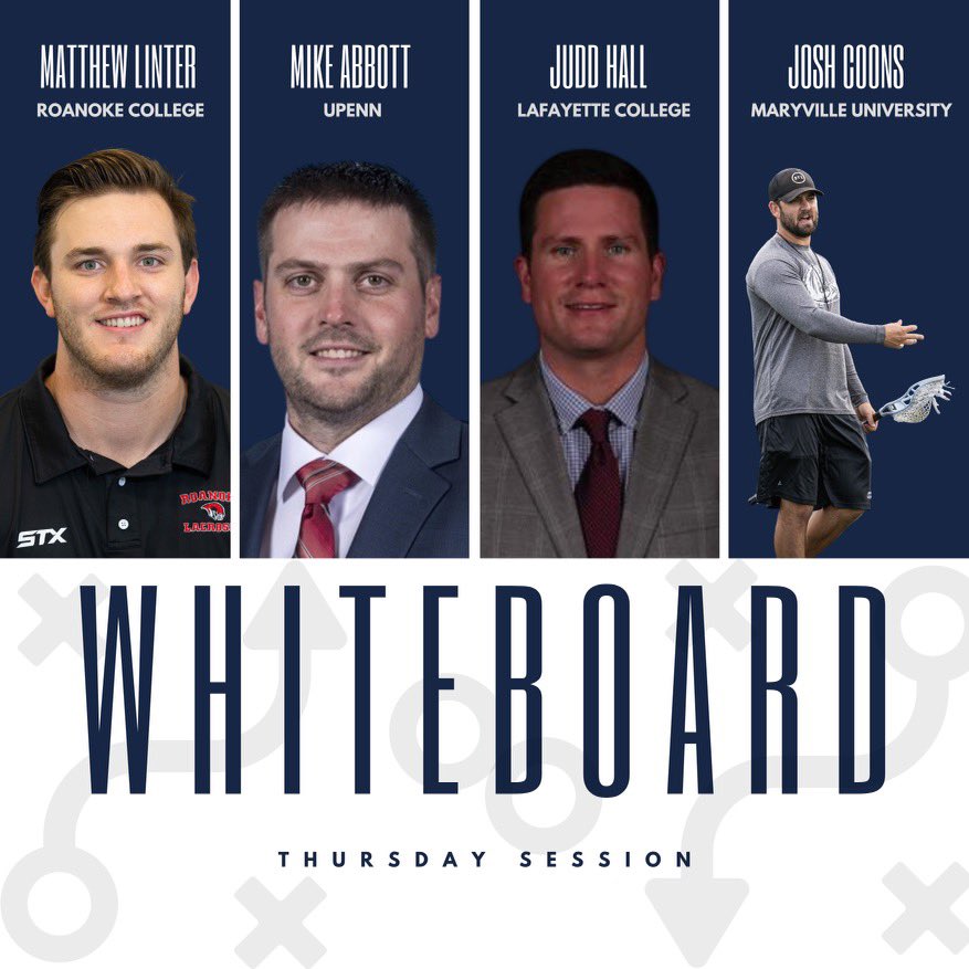 IMLCACoaches's tweet photo. For the first Whiteboard Workshop of the night, join Coaches Linter, Abbott, Hall, &amp; Coons in International Ballroom III. #IMLCA #CoachesSummit https://t.co/JtAeZmW547
