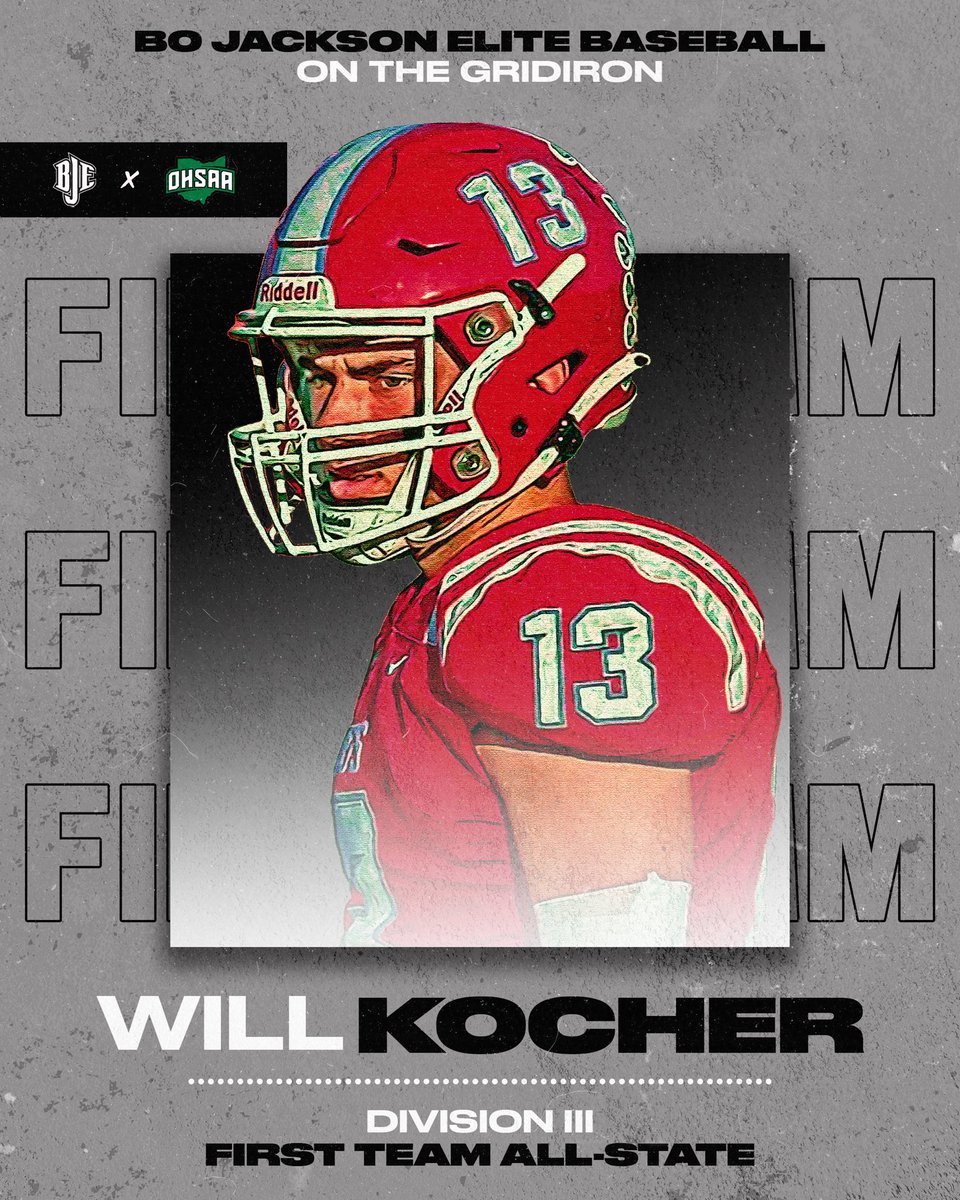 Big congratulations to our guy <a href="/WillKocher13/">Will Kocher</a> on being selected by the <a href="/OHSAASports/">OHSAA Sports</a> as a First Team All-State Quarterback‼️ 

Excited to see what the next chapter has in store #13 🖤

#BJEFam | <a href="/BJE2023Black/">Bo Jackson Elite 2023 Black</a>