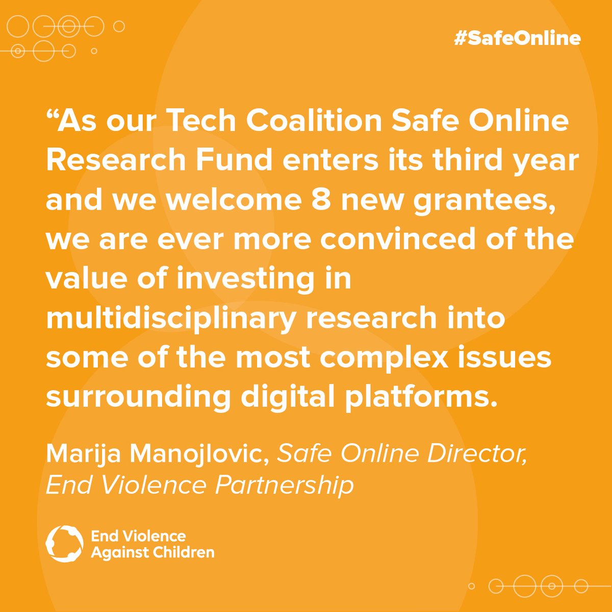 SafeOnlineFund's tweet photo. If industry is to increase its ability to better respond to online harms to children, services &amp; policies need to be informed by user experiences, data &amp; independent research.

👏@Tech_Coalition is investing another 1 million to continue its work so every child is #SafeOnline. https://t.co/nAIuwzIWfO