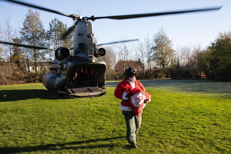 RAF Odiham and a special visitor arriving #santa #chinook # RAFOdiham