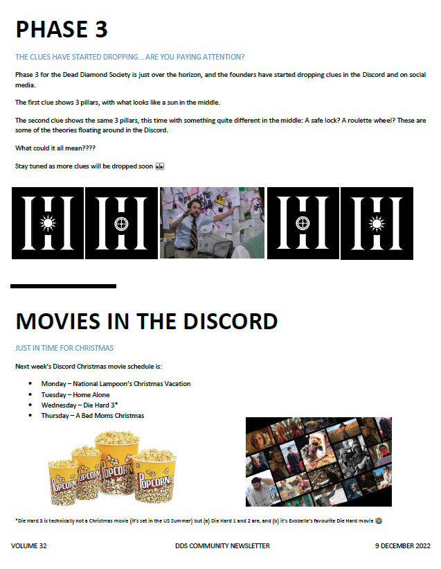 evo_belle's tweet photo. Hot off the press - the @DeadDiamondScty Newsletter is out! Massive thanks to @Biskitz0 for the help in putting this together... Check it out... Huge congratulations to @King_K1W1 this weeks member of the week, well done!🙌 #NFTCommunity #NFTProject #eth #Ethereum #Web3 #ddsarmy https://t.co/ovKgFHZYKo