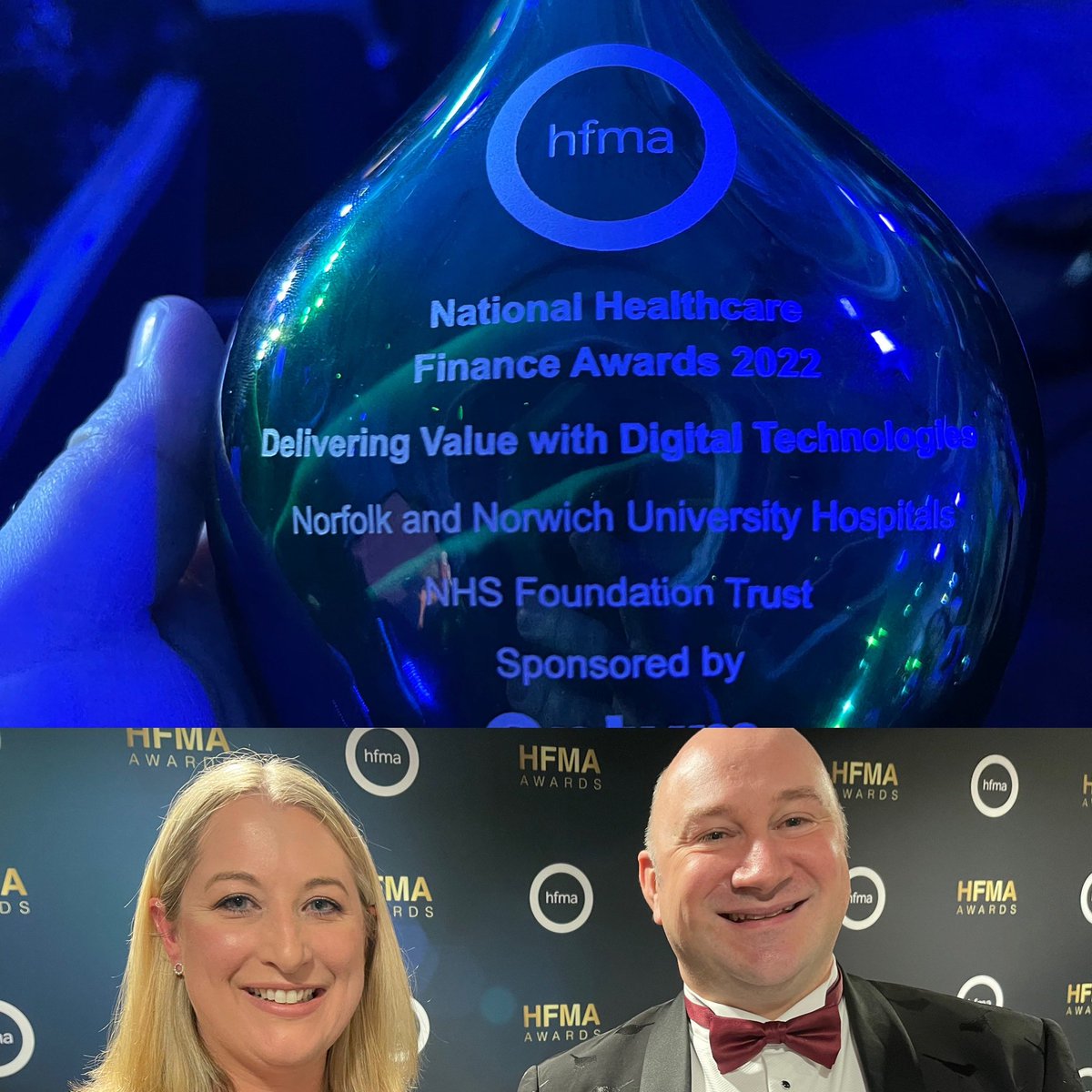 Ed Prosser-Snelling🏴 (@prossersnelling) on Twitter photo Proud to be at the <a href="/HFMA_UK/">HFMA</a> awards! With <a href="/EmilyClairWells/">Emily Wells</a> and our #virtualward has won! Thank you to the whole of <a href="/NNUH/">Norfolk and Norwich University Hospitals</a>, this has been an effort on behalf of the whole organisation. Our ward delivers safe care at 1/3 of the cost of a normal ward. Proud to be at the <a href="/HFMA_UK/">HFMA</a> awards! With <a href="/EmilyClairWells/">Emily Wells</a> and our #virtualward has won! Thank you to the whole of <a href="/NNUH/">Norfolk and Norwich University Hospitals</a>, this has been an effort on behalf of the whole organisation. Our ward delivers safe care at 1/3 of the cost of a normal ward.