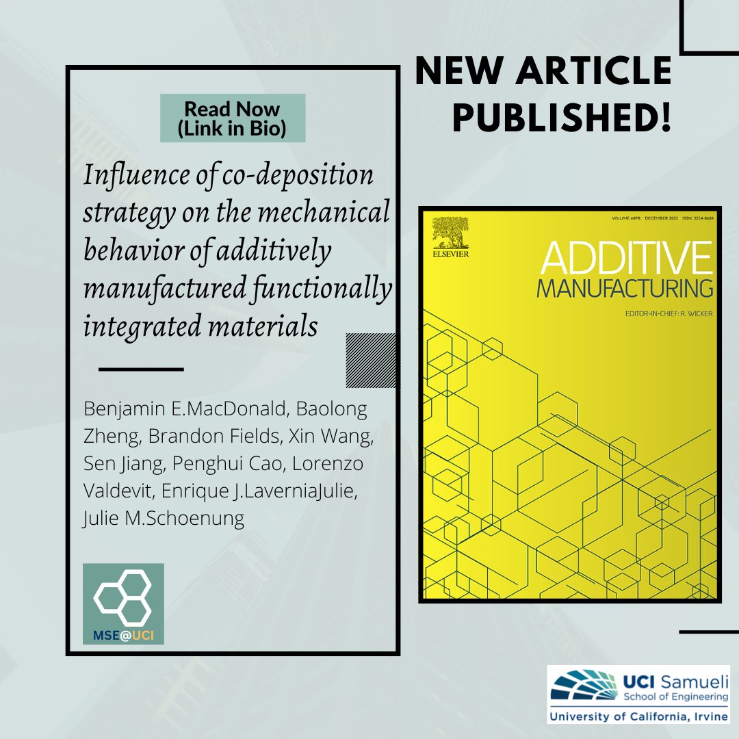 MSEUCI1's tweet photo. Another exciting publication has been published! Click link in bio to read full article.
#mseatuci #uci #ucirvine #engineering #uciengineering #materialscience #materialsscienceandengineering #research #collaboration #publication #manufacturing#mechanical#integratedmaterials https://t.co/tixOxZR43N