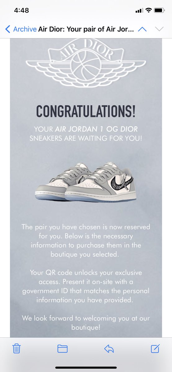 Chuckdelphiaa's tweet photo. @atmos_usa I entered the Dior Jordan 1 raffles for the Highs and Lows. I won the lows I had to wait a month for the NY store to schedule an appointment to pick up. That 2 hour drive from Philly was the longest ever because how excited I was.  Sz 8.5 #atmoscollectorsclub https://t.co/jmXNPUOlh3