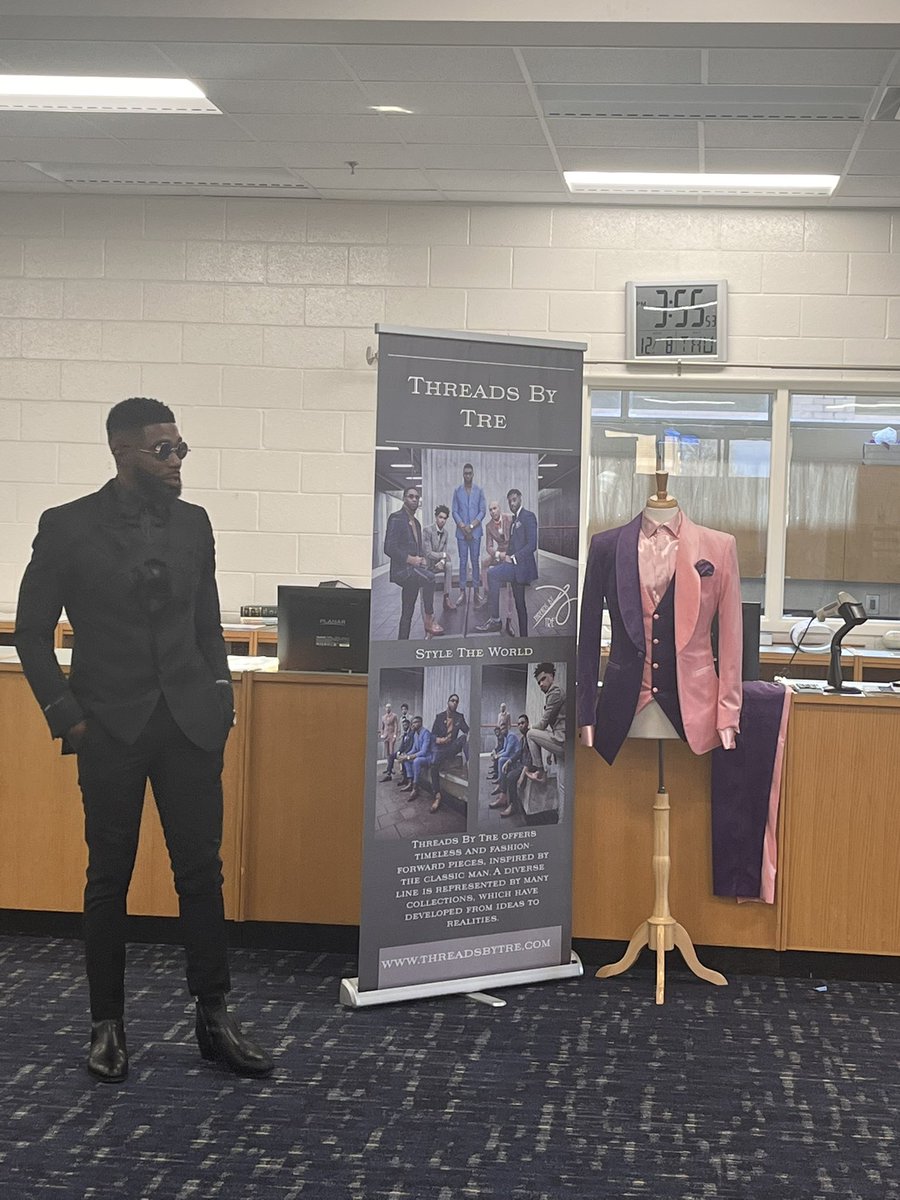ShainaEducates's tweet photo. My husband, a Henry County Schools graduate and owner or Threads By Tre started a partnership with @LuellaHS_HCS Fashion &amp; Design Club! I’m so excited to watch Luella’s Fashion Week some to life! Thanks @drlpowell for the invitation!🧵 🪡#FullCircle #ThreadsByTre #Fashion https://t.co/0kYUsOkdDR