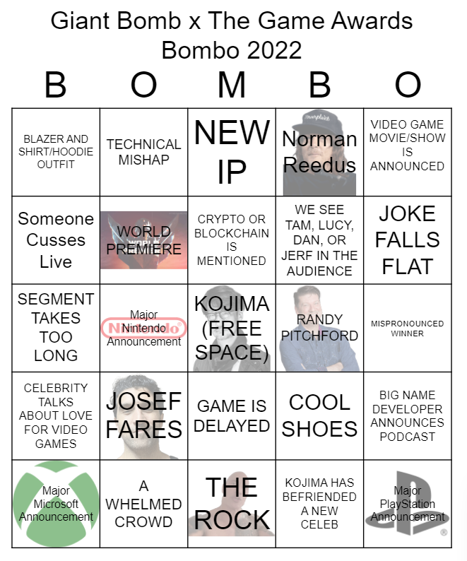 THE GAME AWARDS 2022 BINGO Card