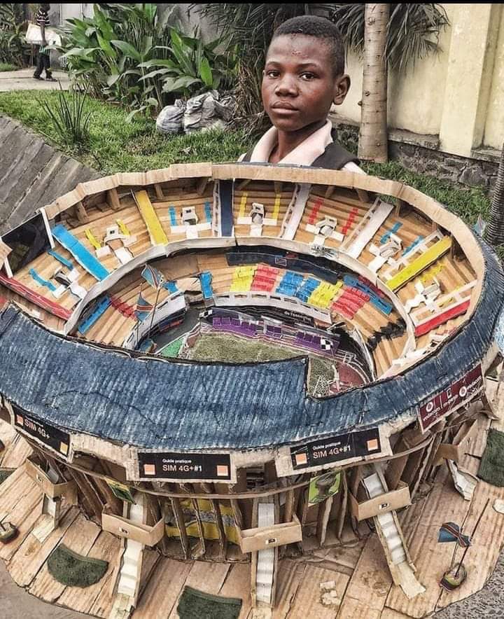 Jasperaro001's tweet photo. A young Nigeria kid whose dream is to become an Architect in future, made a model of Camp Nou football stadium l. He's just 11 years old.

Mercy Johnson Brazil Enugu Daniel Regha Gakpo rema fireboy Morocco Chelsea Barcelona Arsenal Qatar davido Lagos Nigeria https://t.co/oOCbjPlrs9