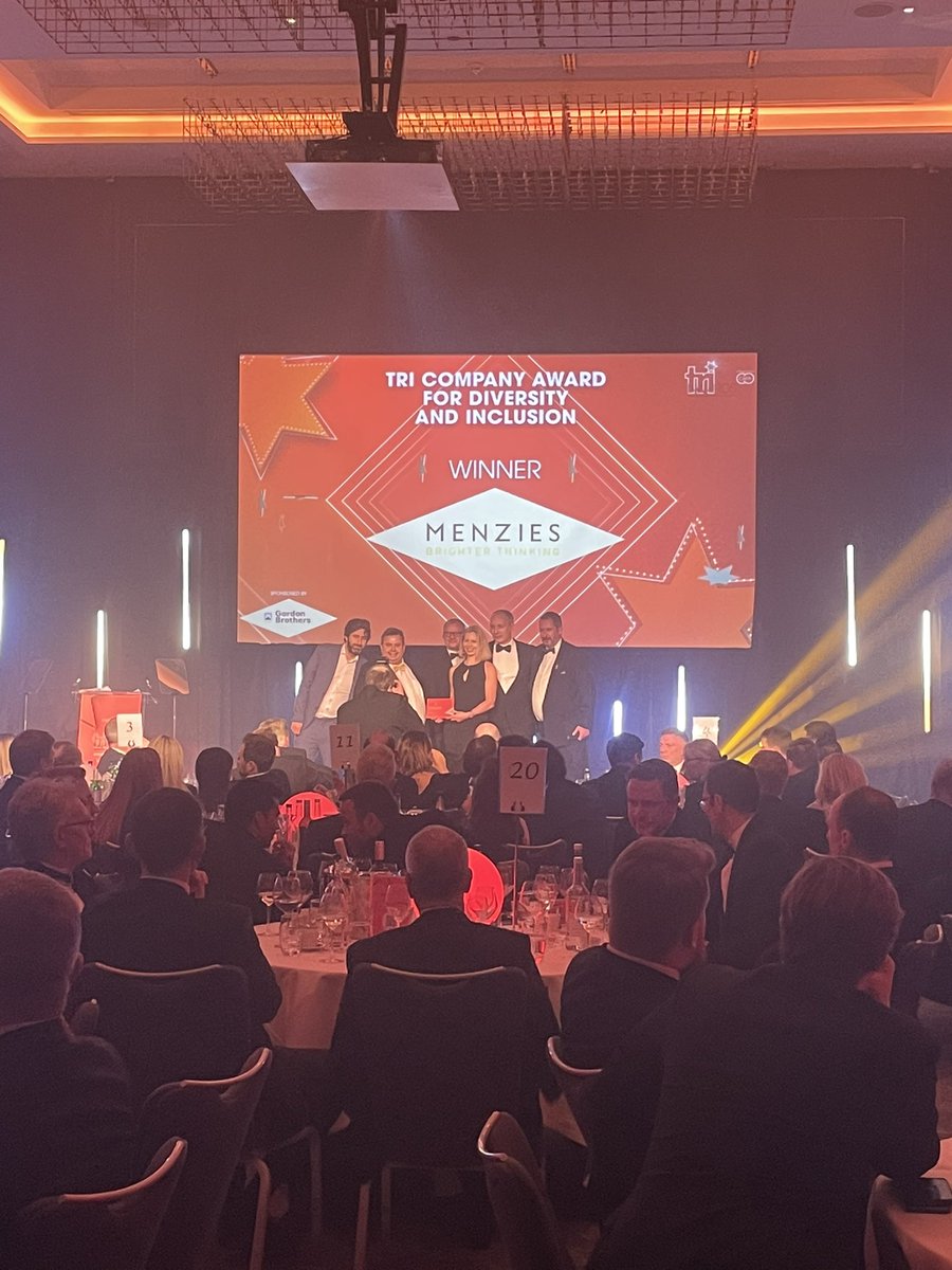 TRIStrategy_'s tweet photo. #TRIawards TRI Company Award for Diversity and Inclusion, sponsored by @GordonBrothers, goes to @MenziesLLP congratulations! https://t.co/mTY2OXsrjv