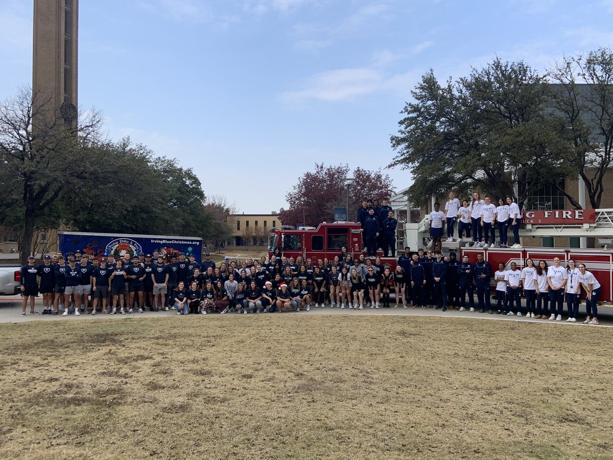 UDAthRecruiting's tweet photo. Today, @UDallasSports student-athletes brought together donations for Irving Fire &amp; PD’s Blue Christmas! All the gifts will help families in our community! ⚔️🔵🎄 https://t.co/sto25PNE1r