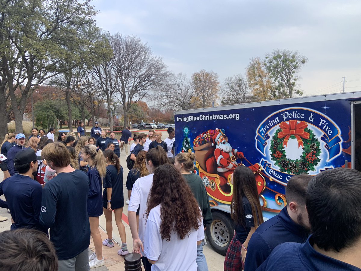 UDallas Athletics Recruiting (@udathrecruiting) on Twitter photo Today, <a href="/UDallasSports/">UDallas Crusaders</a> student-athletes brought together donations for Irving Fire & PD’s Blue Christmas! All the gifts will help families in our community! ⚔️🔵🎄 Today, <a href="/UDallasSports/">UDallas Crusaders</a> student-athletes brought together donations for Irving Fire & PD’s Blue Christmas! All the gifts will help families in our community! ⚔️🔵🎄