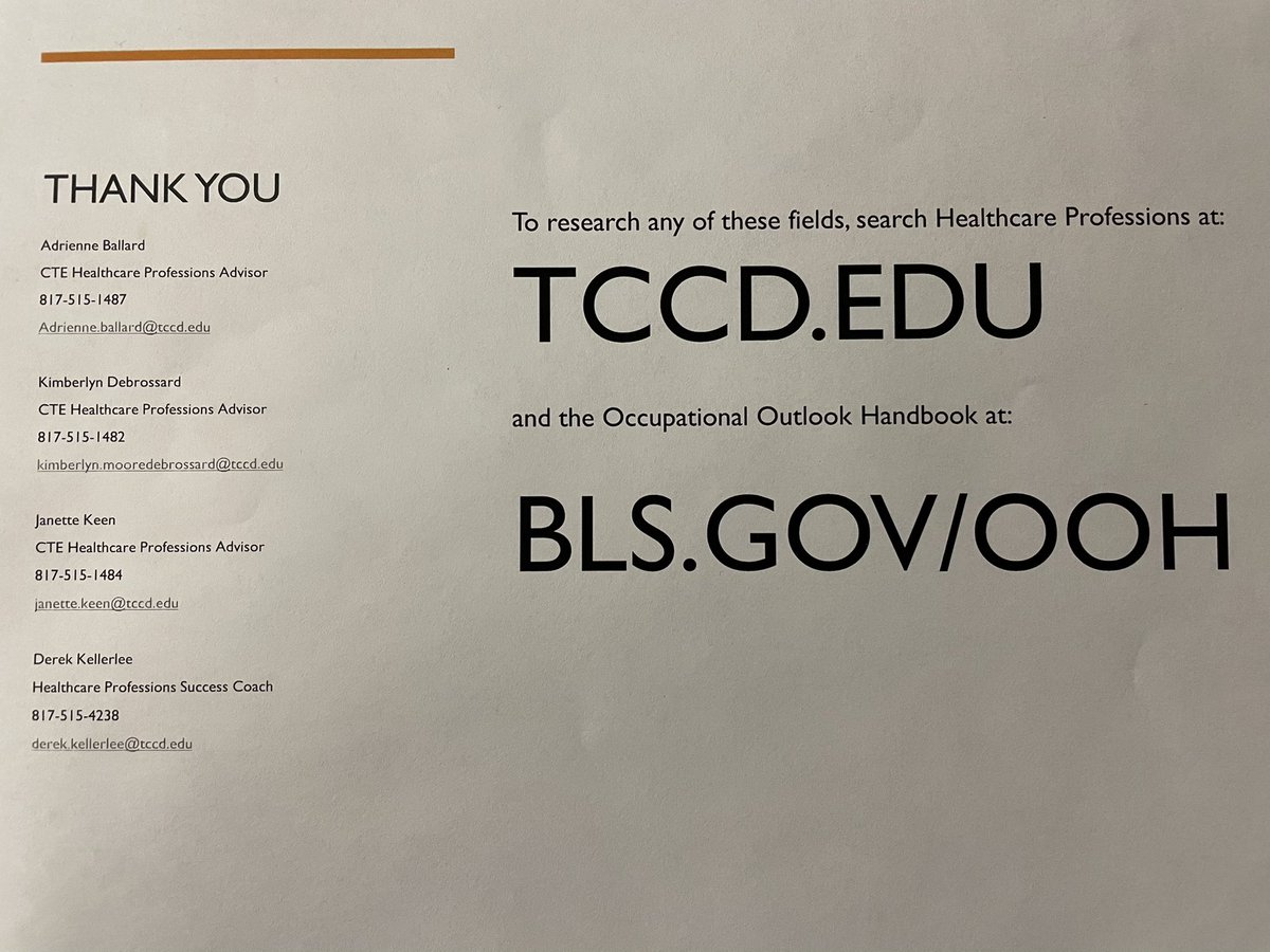 TECC_Mordhorst's tweet photo. Thank you @TCCollege #TCCtrinityRiver for speaking to @GCISD_CTE Health Science students about your Healthcare degrees and certificate programs! https://t.co/5IFg98mS1Z