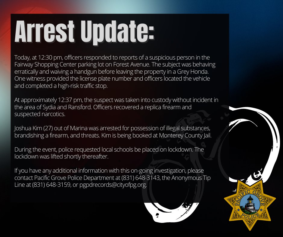 Pacific Grove Police tweet media