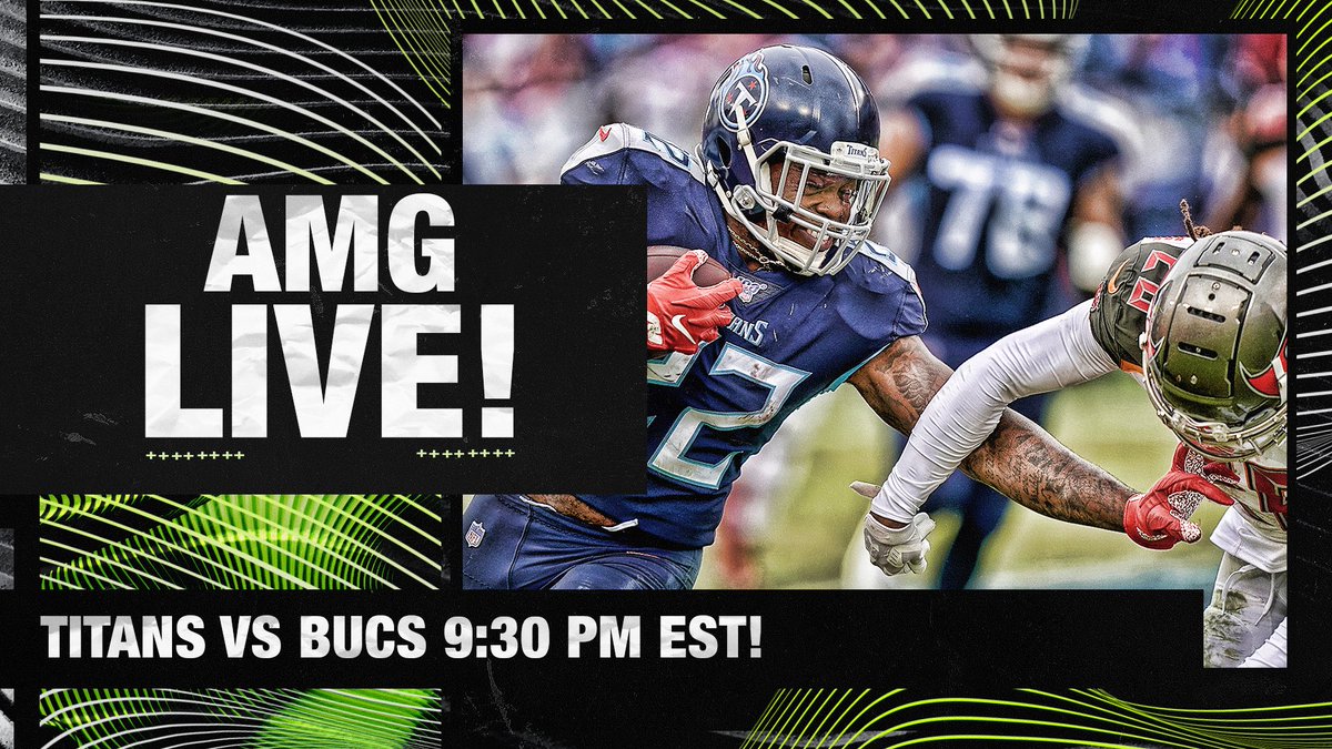 WatchAMGTV's tweet photo. ‼️Tonight at 9:30PM  ‼️

Tampa Bay Bucs (6-3)
vs
Tennessee Titans (4-5)
#AMGSeason12

PLAY BY PLAY BROADCAST | 32 USER FULL IMMERSION FRANCHISE GAMING!

https://t.co/mF6tH2KQn6 https://t.co/rb5Usn44j7