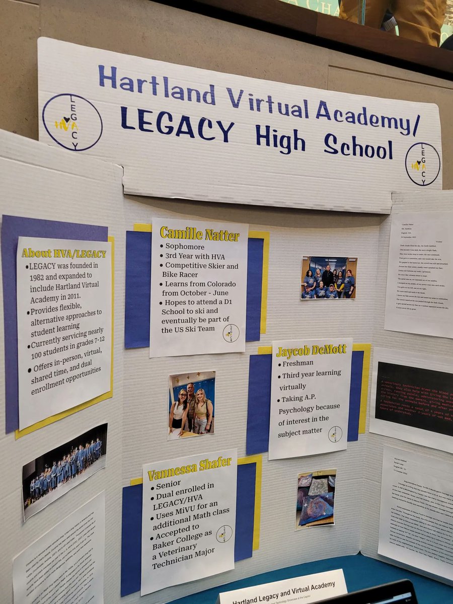 MichiganVirtual's tweet photo. Our Partnerships Team was with LEGACY/ Hartland Virtual Academy at the @MACUL Student Technology Showcase yesterday to display how technology is used in classrooms across Michigan. Thank you to them, to @LtGovGilchrist, and to all of the other leaders who stopped by! #maculsts https://t.co/Yr7D5hP90q