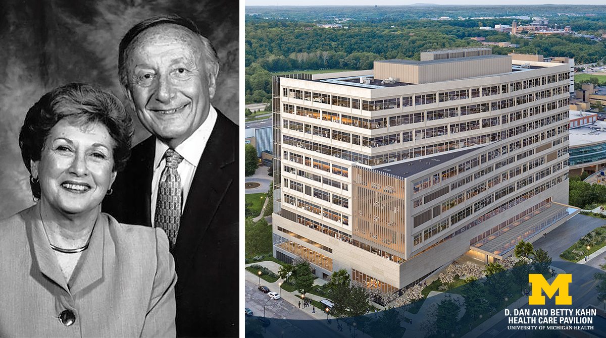 Michigan Medicine is thrilled to announce that, in recognition of a monumental $50 million gift to our academic medical center, the U-M Board of Regents has approved the naming of our new hospital for philanthropists D. Dan and Betty Kahn. Read more: michmed.org/NwJ85