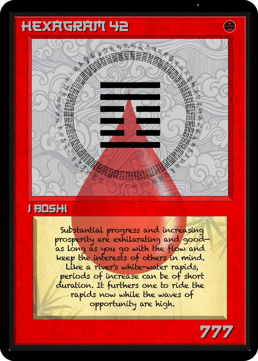 gonk_x's tweet photo. Today is 42% day @mikaboshi. Appropriately fitting is Hexagram 42 from the I Ching. #AUGMENTING. https://t.co/MR8nyVnkHj