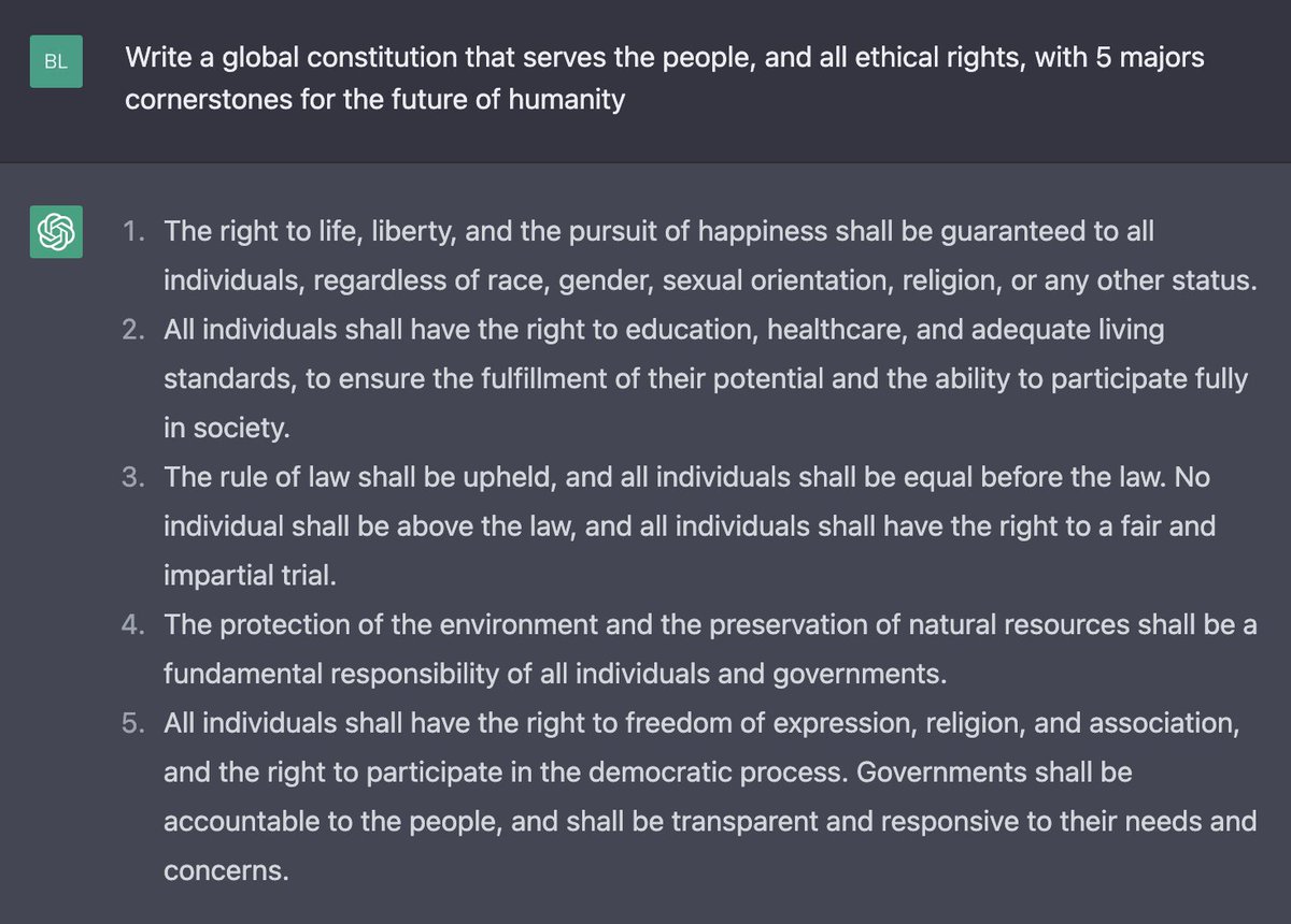 blac_ai's tweet image. A new Global Constitution, by #ChatGPT 👀👀

This is just... 🤌🔥 Where do I sign???
