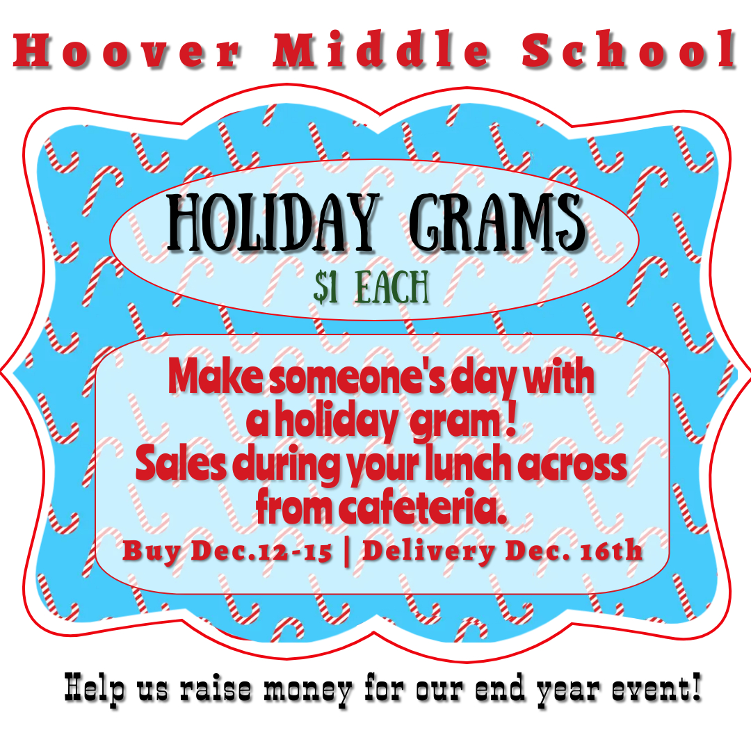 hmsrocks2021's tweet photo. Did you like the Boo! Grams around Halloween? Fear not! We're back with the Holiday Grams! Get yours next week before we run out! https://t.co/YvehIBYeN2