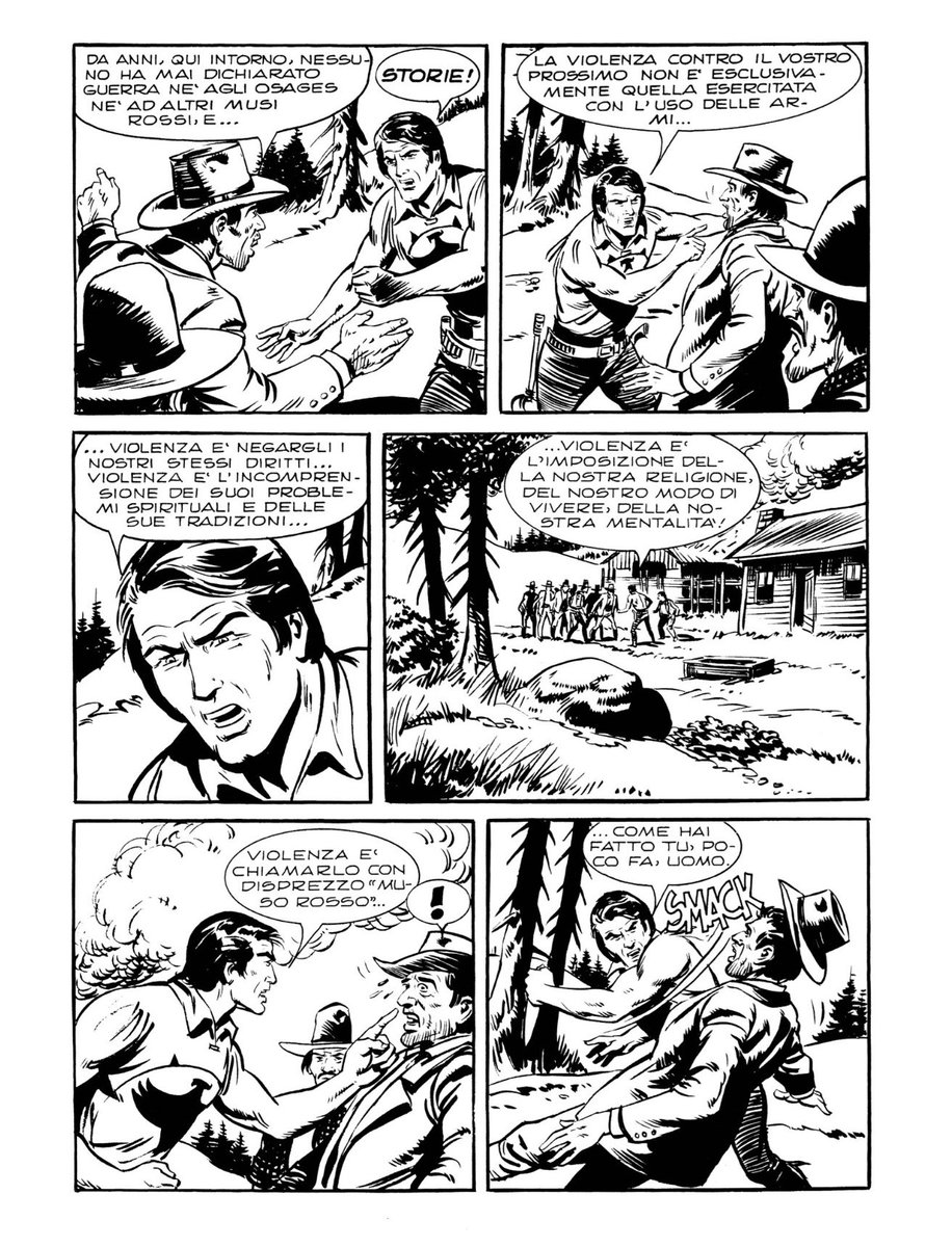 FumettoMagazine's tweet photo. Ogni volta che qualcuno mi chiede “Perché leggi Zagor?”, vorrei avere in tasca una copia di pagina 86 de “La rabbia degli Osages” per fornirla come risposta. ♥️ https://t.co/eR08SrMIxC