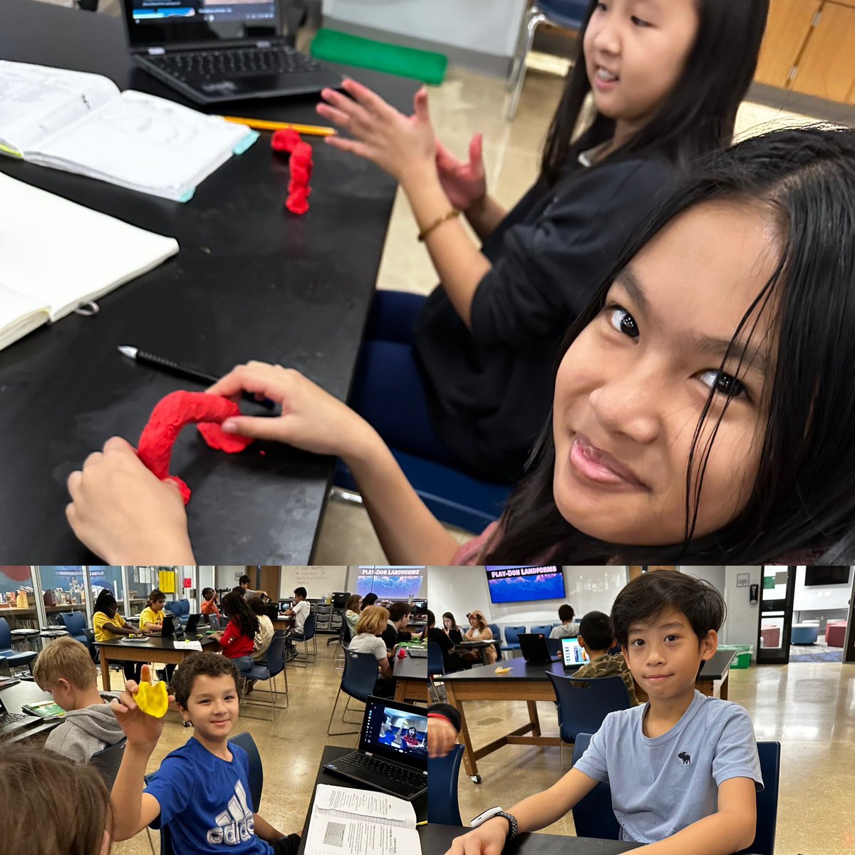 Using clay to create and identify landforms. We also discussed if they were created by weathering, erosion, or deposition! #20yearsME <a href="/MarionMavericks/">Marion Mavericks</a>