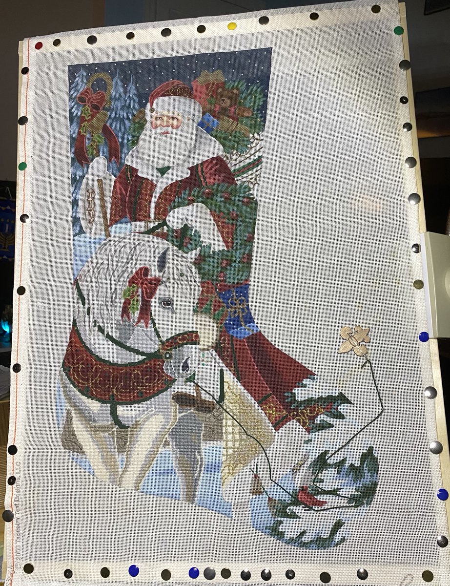 blisterstitcher's tweet photo. It's beginning to look a lot like Christmas....
My latest project.
#needlepoint #stitchingservice #santa #santaclaus #horses #horse #christmas2022 #Christmas #christmasstocking https://t.co/uRcWUPJFxZ