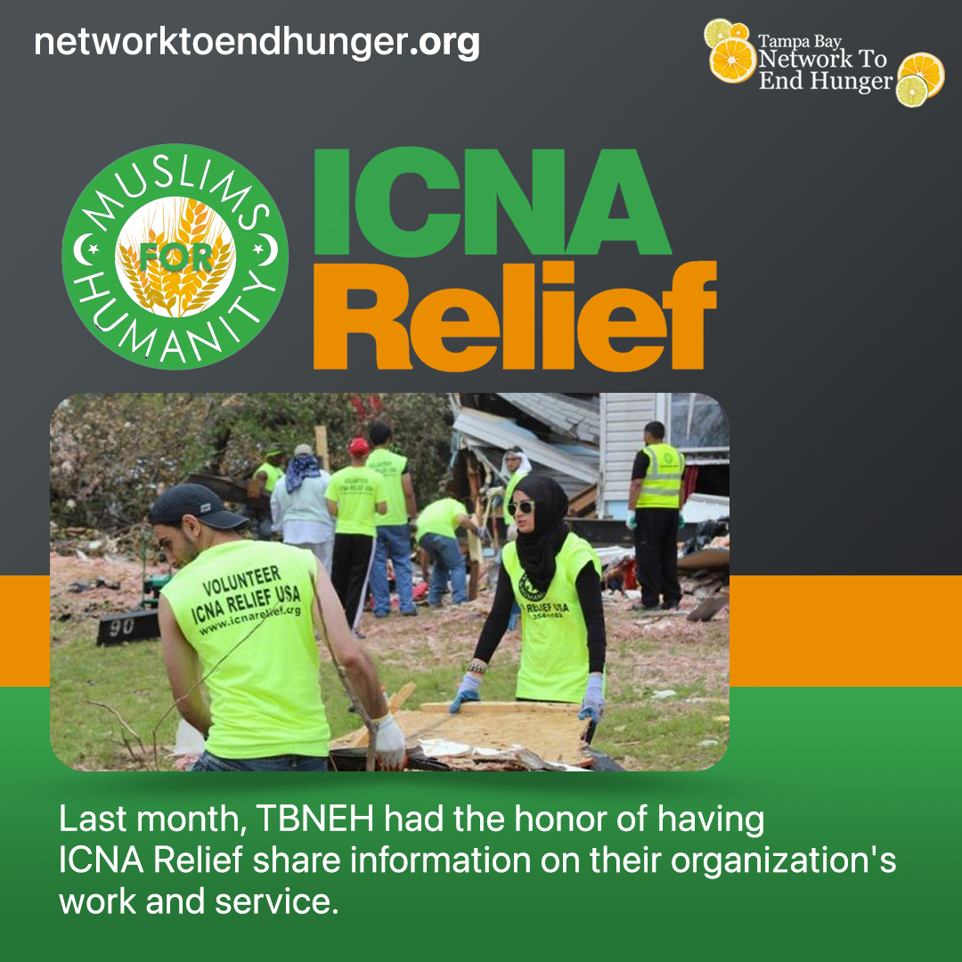 To learn more about their services and potential volunteering opportunities, please contact ICNA Relief at 📞(813) 515-4494. networktoendhunger.org #tbneh #members #membermeeting #endhunger #networktoendhunger #tampabay #givingtuesday